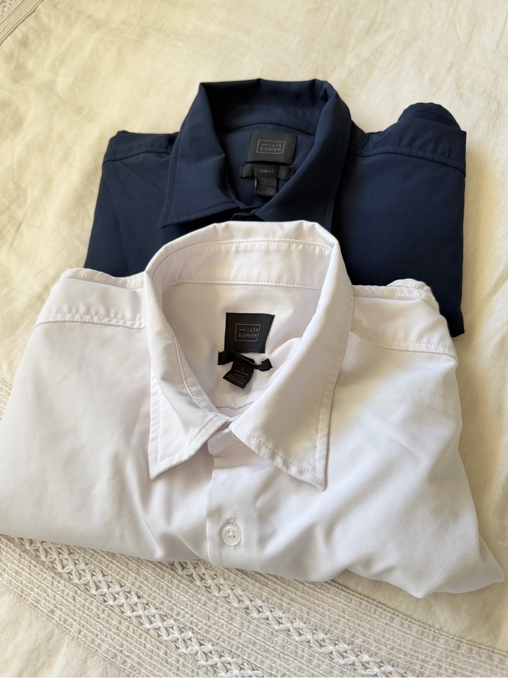 14th & Union White and Navy Men's Dress Shirts